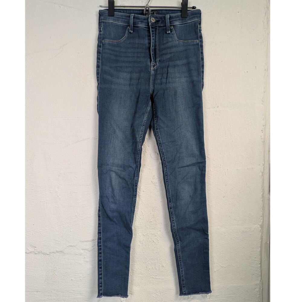 Abercrombie Fitch Simone High Rise Jean Legging Skinny Raw Hem Hipster Womens 4